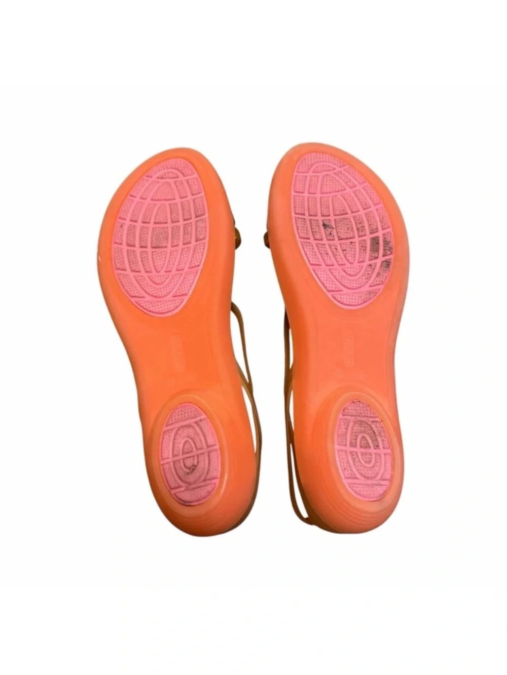 Crocs Isabella Jelly Sandals Women's Size 11 - Coral / Orange Strappy T-Bar